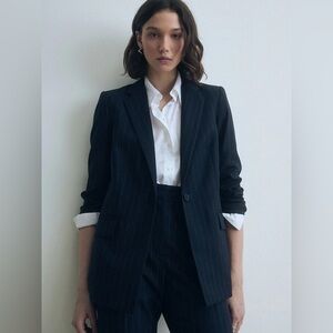 JUDITH & CHARLES | wool pinstripe blazer *made in Canada | size 10